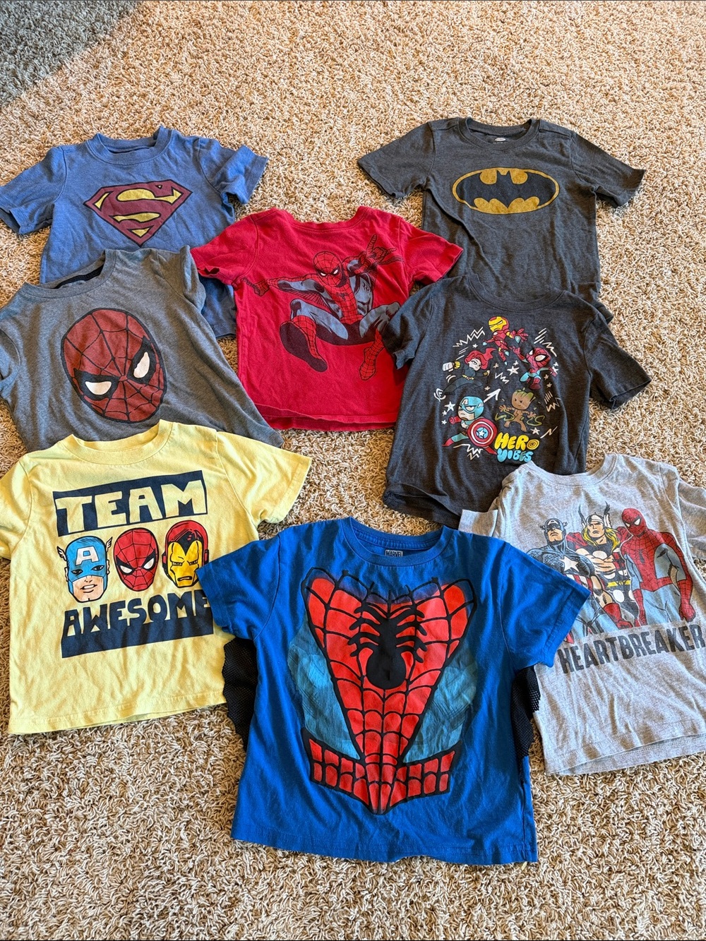 Boys 5T T-Shirt - Marvel Character Tee set of 8